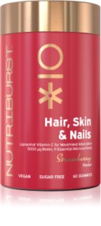 Nutriburst Advanced Hair, Skin & Nails Gummies želé cukríky pre krásne vlasy, pleť a nechty príchuť Strawberry 60 ks
