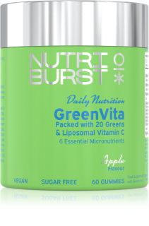 Nutriburst Daily Nutrition GreenVita Gummies želé bonbóny pro udržení vitality příchuť Apple 60 ks