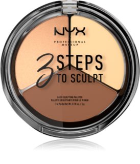 NYX Professional Makeup 3 Steps To Sculpt paleta para contorno de rosto