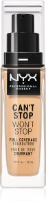 NYX Professional Makeup Can't Stop Won't Stop Full Coverage Foundation fond de teint haute couvrance teinte 7.5 Soft Beige 30 ml