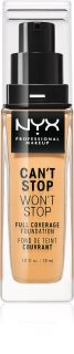 NYX Professional Makeup Can't Stop Won't Stop Full Coverage Foundation fond de teint haute couvrance teinte 12 Classic Tan 30 ml