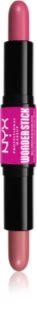 NYX Professional Makeup Wonder Stick Cream Blush Two-Tone Contouring Stick shade 01 Light Peach and Baby Pink 2x4 g