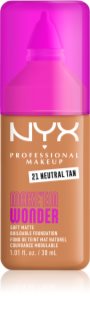 NYX Professional Makeup Make ‘Em Wonder lengvos tekstūros matinis makiažo pagrindas atspalvis 21 Neutral Tan 30 ml