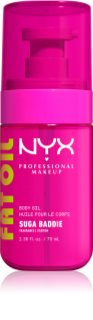NYX Professional Makeup Fat Oil Body huile pour le corps nourrissante qui procure hydratation et brillance avec parfums Suga Baddie 70 ml
