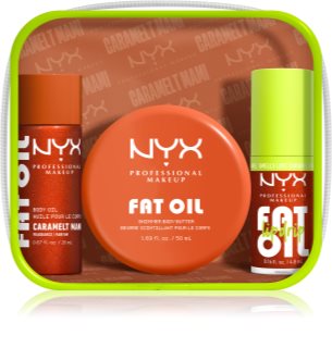 NYX Professional Makeup Fat Oil Body Σετ για το σώμα με άρωμα Caramelt Mami 3 τμχ