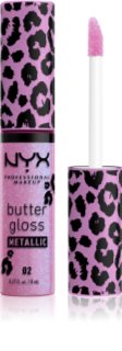 NYX Professional Makeup Butter Gloss Metallic brilho para lábios com efeito metálico tom Violet Vixen 8 ml