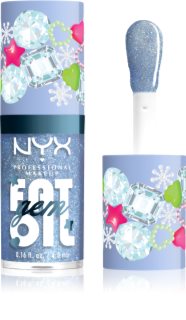 NYX Professional Makeup Fat Oil Gem Xmas olej na rty odstín Silver Bling 4.8 ml
