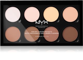 NYX Professional Makeup Highlight & Contour PRO контурираща палитра за лице 8x2,7 гр.