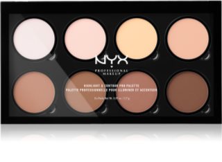 NYX Professional Makeup Highlight & Contour PRO контурна палетка для обличчя 8x2,7 гр