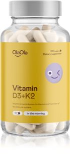 OlaOla Vitamín D3 + K2 kapsle pro podporu normální činnosti imunitního systému a k udržení normálního stavu kostí 100 cps