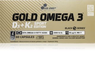 Olimp Gold Omega 3 D3 + K2 Sport Edition kapsułki do prawidłowego funkcjonowania serca i mózgu 60 caps.