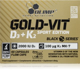 Olimp Gold-Vit D3+K2 Sport Edition kapsułki dla prawidłowego funkcjonowania układu odpornościowego, stanu kości i pracy mięśni 60 caps.
