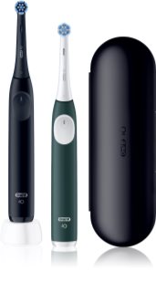 Oral-B iO2 Clean & Gentle spazzolino da denti elettrico con astuccio CONFEZIONE DUO Matt Black & Forest Green