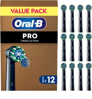 Oral-B PRO Cross Action toothbrush replacement heads Black 12 pc