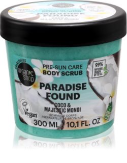 Organic Shop Paradise Found Coco & Majestic Monoi Körperpeeling für eine gesunde und schöne Hautbräune 300 ml