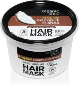 Organic Shop Natural Coconut & Shea Intensīvas iedarbības matu maska ar mitrinošu efektu 250 ml
