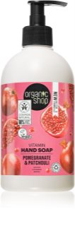 Organic Shop Pomegranate & Patchouli hoitava nestemäinen käsisaippua sisältää pumpun 500 ml