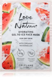 Oriflame Love Nature Gel To Ice Organic Watermelon feuchtigkeitsspendende Gesichtsmaske für trockene Haut 10 ml