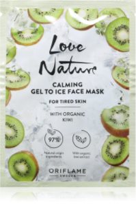 Oriflame Love Nature Gel To Ice Organic Kiwi nyugtató arcmaszk fáradt bőrre 10 ml