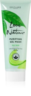 Oriflame Love Nature Organic Tea Tree & Lime gel di pulizia profonda per pelli grasse e problematiche 125 ml
