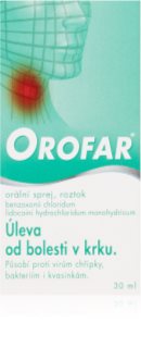Orofar Orofar 2mg/ml+1,5mg/ml orální sprej, roztok na bolest v krku 30 ml