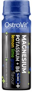 OstroVit Magnesium Potassium + B6 Shot wsparcie prawidłowych funkcji organizmu smak Lemon, Lime, Grape 80 ml
