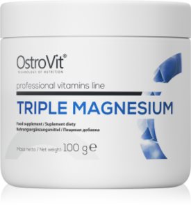 OstroVit Triple Magnesium proszek do regeneracji mięśni i prawidłowego stanu zębów 100 g