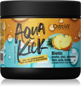 OstroVit Aqua Kick Biotin napój rozpuszczalny na piękne włosy i skórę smak Pineapple 300 g