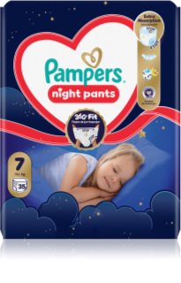 Pampers Night Pants Size 7 vienkartinės sauskelnės-kelnaitės naktinė priemonė