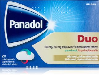 Panadol Panadol Duo 500mg/200mg filmom obalené tablety na zníženie horúčky a tlmenie bolesti 20 tbl