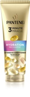Pantene 3 Minute Miracle Hydration Recharge intensyvaus poveikio kondicionierius labai sausiems plaukams 220 ml
