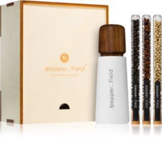 .pepper..field Glasröhrchenset mit Kampot-Pffefer mit der skandinavische Pfeffermühle Geschenkset in Schachtel