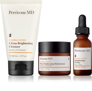 Perricone MD Vitamin C Ester Brightening Trio lahjasetti sisältää C-vitamiinia