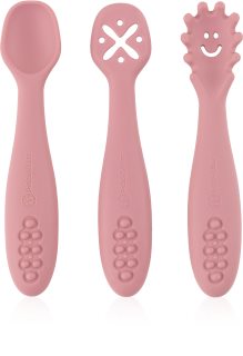Petite&Mars Take&Match 6m+ lžička pro děti Dusty Rose 3 ks