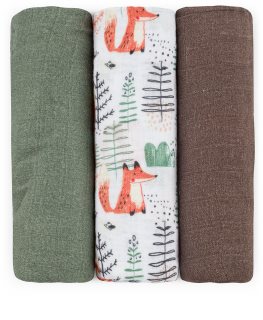 Petite&Mars Moussy látkové plienky Forest Fox 68 x 68 cm 3 ks