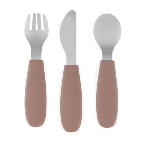 Petite&Mars Take&Match Stainless Steel Cutlery Set pribor za djecu Velvet Latte 12m+ 3 kom