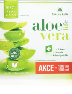 Pharma Activ AloeLive šťáva z aloe 99,7% 1+1 zdarma sada na detoxikáciu organizmu a podporu imunity