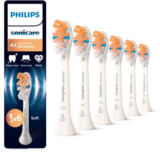 Philips Sonicare Premium All-in-One HX9096/87 Replacement Heads For Toothbrush White 6 pc