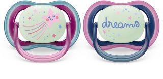 Philips Avent Ultra Air Night SCF376/14 6-18 m čiulptukas Girl 2 vnt.