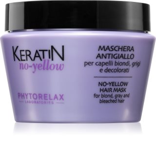 Phytorelax Laboratories Keratin No-Yellow Maske gegen den Gelbstich für blonde und graue Haare 250 ml