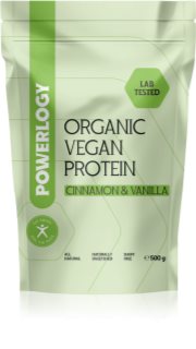 Powerlogy Organic Vegan Protein rostlinný protein příchuť Cinnamon and Vanilla 500 g