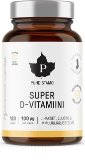 Puhdistamo Super Vitamin D 4000 IU kapsle pro normální funkci imunitního systému, stav kostí, zubů a činnost svalů