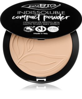 puroBIO Cosmetics Indissouble kompakt púder matt hatással