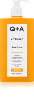 Q+A Vitamin C rozświetlający krem do ciała zapachy Orange zest + Grapefruit 250 ml