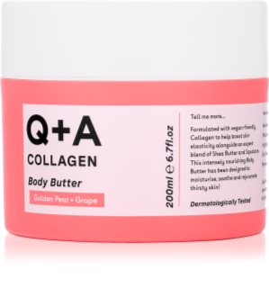 Q+A Collagen beurre corporel effet nourrissant parfums Golden Pear + Grape 200 ml