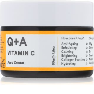 Q+A Vitamin C hidratáló és élénkítő arckrém parfümmentes 50 g