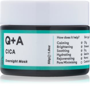 Q+A Cica frissítő és nyugtató maszk éjszakára 50 g