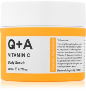 Q+A Vitamin C gommage corps éclat parfums Orange Zest + Grapefruit 200 ml