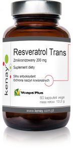 Kenay Resveratrol trans - zmikronizowany 200 mg kapsułki na wsparcie zdrowia fizycznego i psychicznego 60 caps.