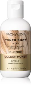 Revolution Haircare Toner Shot Blonde Golden Honey mascarilla nutritiva con color 3 en 1 tono Blonde Golden Honey 100 ml